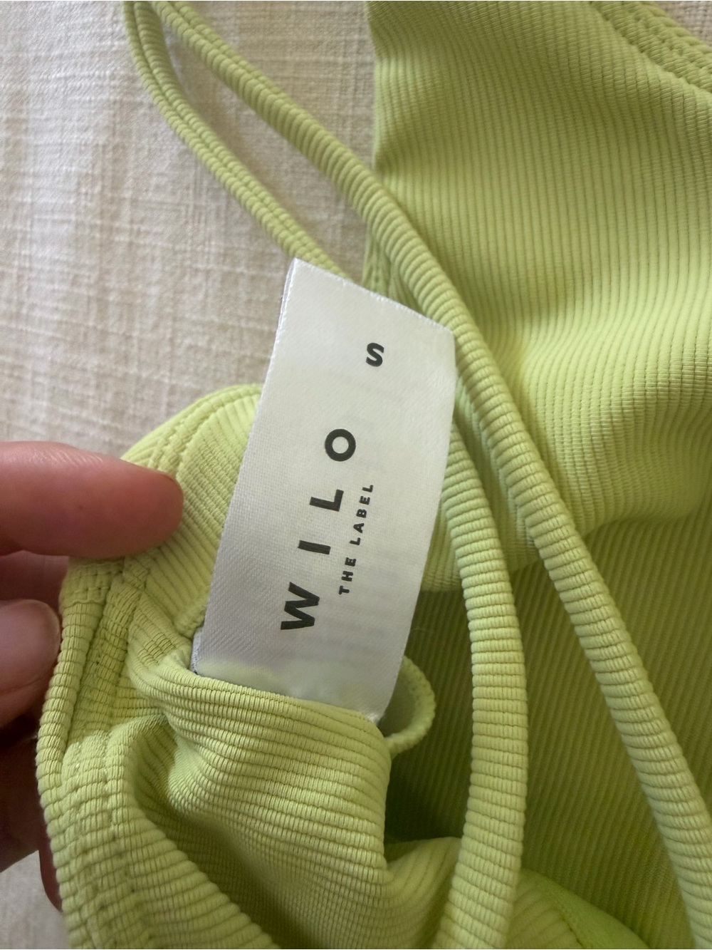 Wilo The Label Lime Green Ribbed Bralette Tank - Picture 4 of 4